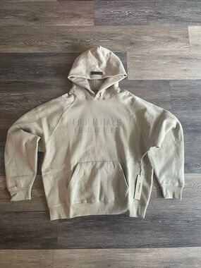 Fear of God Essentials Beige Embossed Pullover Hoodie